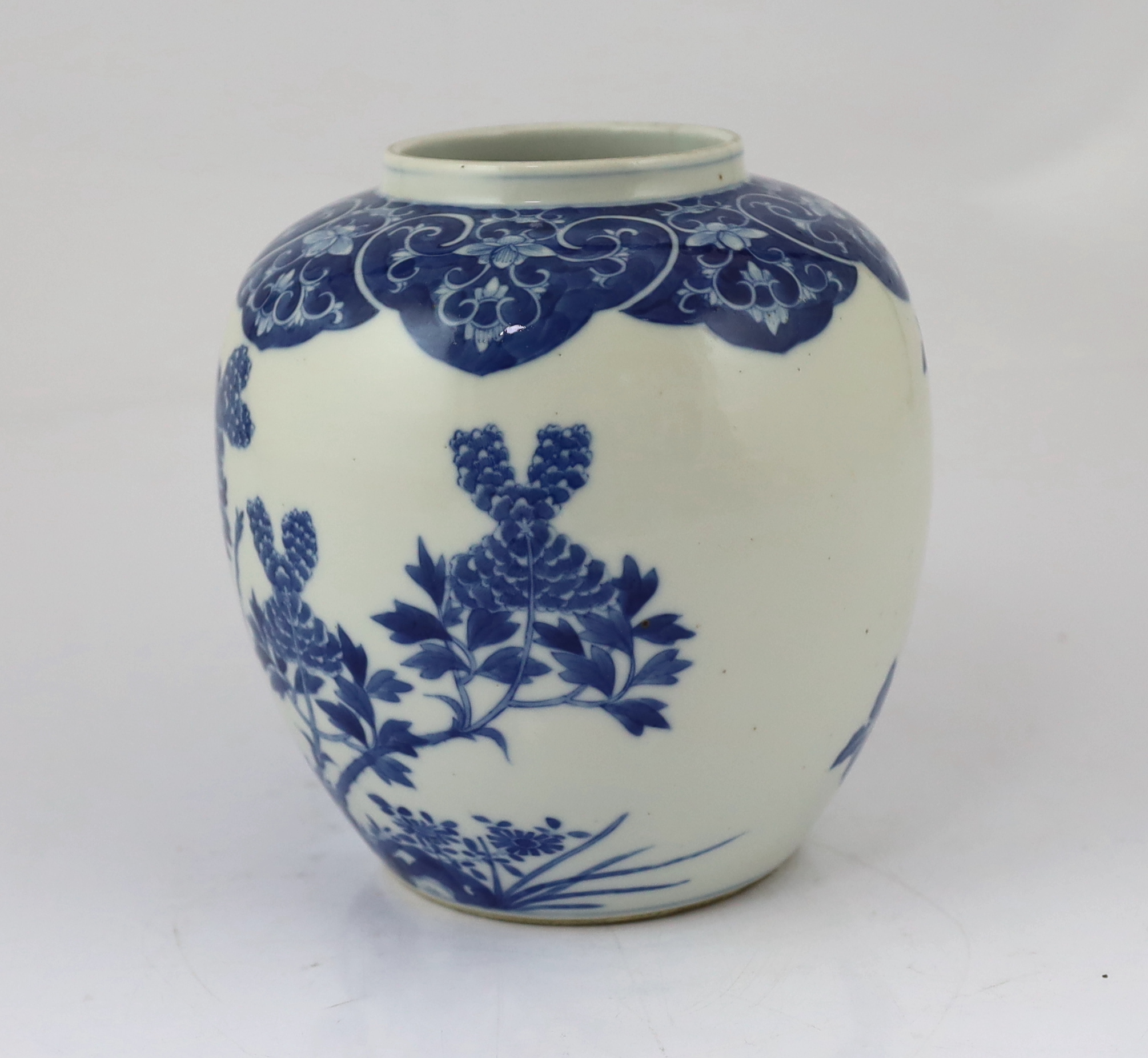 A pair of late 19th Chinese blue and white ginger jars, bearing Kangxi marks, c.1880, Please note this lot attracts an additional import tax of 5% on the hammer price